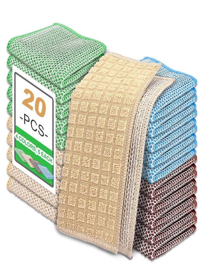 FALESHOS 20 pcs Multipurpose Wire Dishwashing Rags, Upgraded 2-Layer Non-Scratch Metal Wire Dish Cloths for Wet/Dry Use, Reusable for Kitchen & Cookware, Sinks Utensils Stovetops, Multicolor, 7.87"x7.87" - Image 1