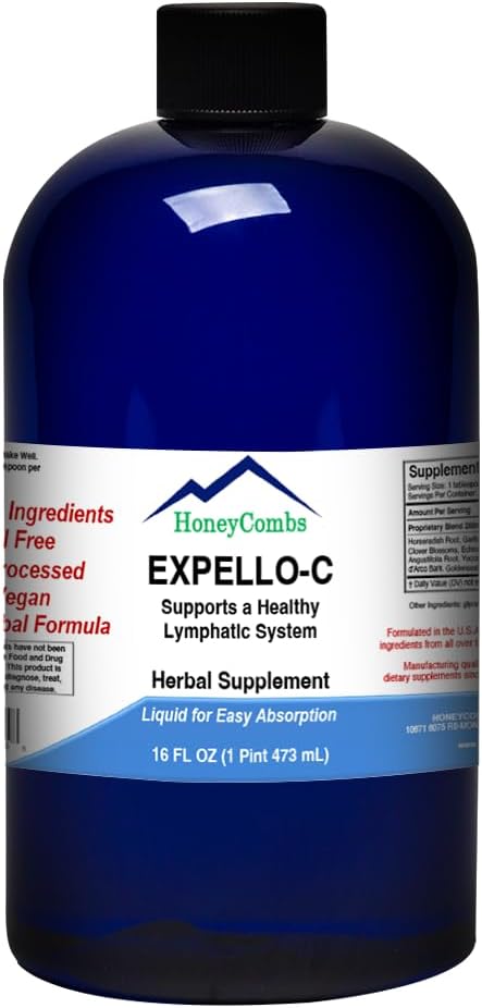 HoneyCombs ExpelloC  Ultimate Cellular Detox  Cleanse and Detox  Echinacea Goldenseal  Red Clover Supplement  AlcoholFree Liquid Liver Cleanse Kidney Cleanse and System Booster 16 Fl Oz - Image 1