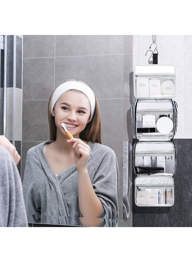 Hanging Travel Toiletry Bag,Large Capacity Cosmetic Toiletry Travel Organizer for Women/Men with 4 Compartments & 1 Sturdy Hook,Perfect for Travel/Daily Use - Image 2