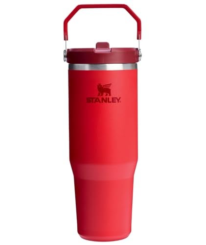 Stanley IceFlow 2.0 Flip Straw Tumbler with Handle 30 oz | Twist On Lid and Flip Up Straw | Leak Resistant Water Bottle | Insulated Stainless Steel | BPA-Free | Chili Red - Image 1