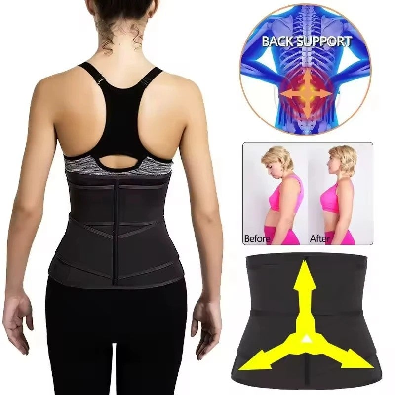 Bluejw Women's Plus Size Waist Trainer Corset - Sweat Tummy Wrap Trimmer Belt Workout Shaper Cincher - Waist Trimmers for Weight Loss - Image 5