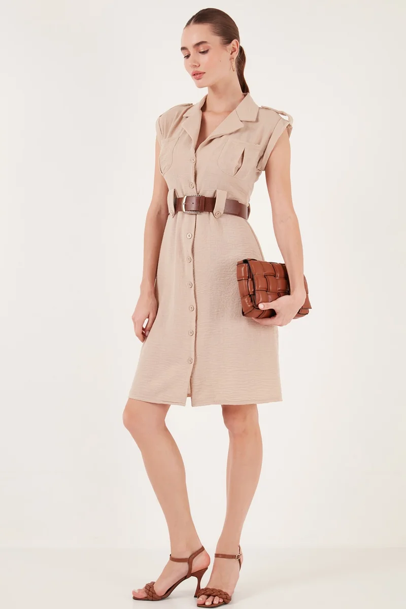 Lela Belted Safari Dress