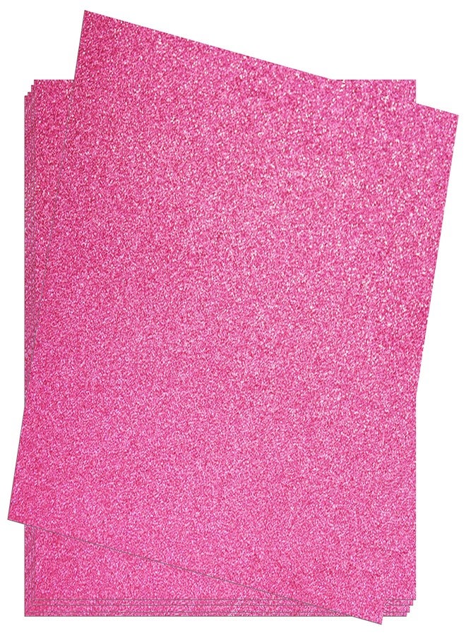 Crafasso 12" x 12" 300gms Heavy & Premium Glitter cardstock, 15 Sheets, Raspberry - Image 1