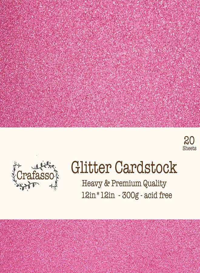 Crafasso 12" x 12" 300gms Heavy & Premium Glitter cardstock, 15 Sheets, Raspberry - Image 5