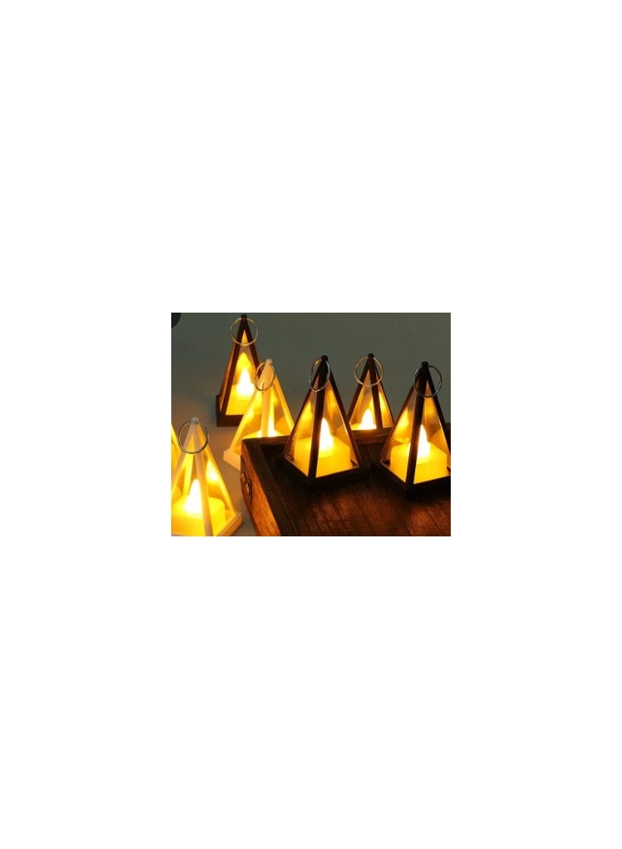 2 قطعة شمعة حامل في شكل الهرم احتفالي أنيقة الزجاج الجدول ديكور  - Image 3