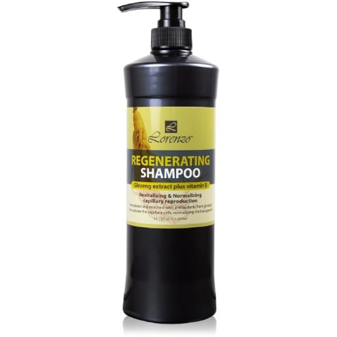 Lorenzo Regenerating Shampoo Ginseng Exract Plus Vitamin E for Hair Growth 33oz