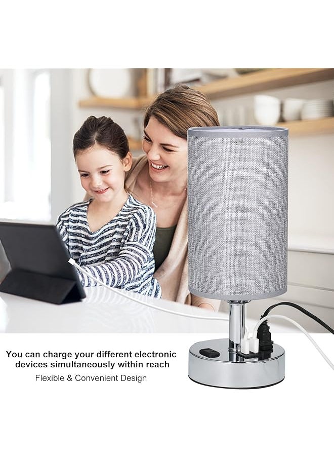 erorex Ac 220－240V Bedside Table Lamp Desk Light Nightstand Lamp Dual Usb And Socket Sensitive Touching Control 3 Levels Dimmable Brightness Adjustable For Bedroom Dorm Living Room  - Image 4