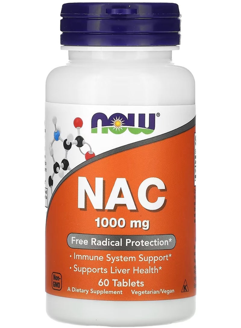 now NAC, 1,000 mg, 60 Tablets - Image 1