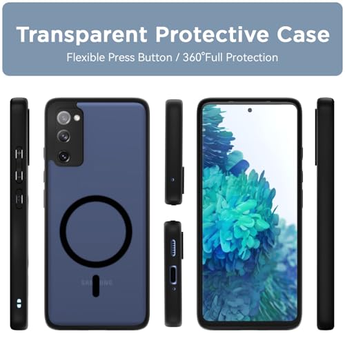 Pikkme Back Cover for Samsung Galaxy S20 Fe 5G Compatible with Mag-Safe | Shockproof Design | Hard Transparent Back Case (Black Mag-Safe) - Image 2