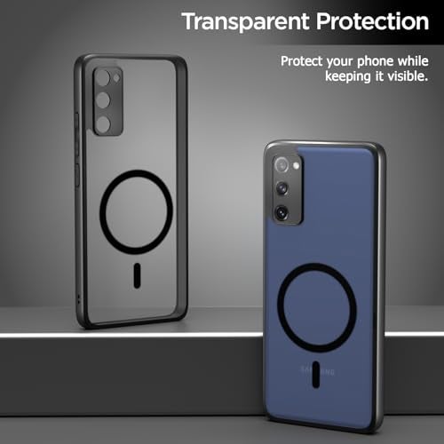 Pikkme Back Cover for Samsung Galaxy S20 Fe 5G Compatible with Mag-Safe | Shockproof Design | Hard Transparent Back Case (Black Mag-Safe) - Image 3