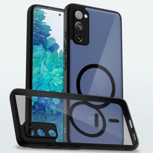 Pikkme Back Cover for Samsung Galaxy S20 Fe 5G Compatible with Mag-Safe | Shockproof Design | Hard Transparent Back Case (Black Mag-Safe) - Image 1
