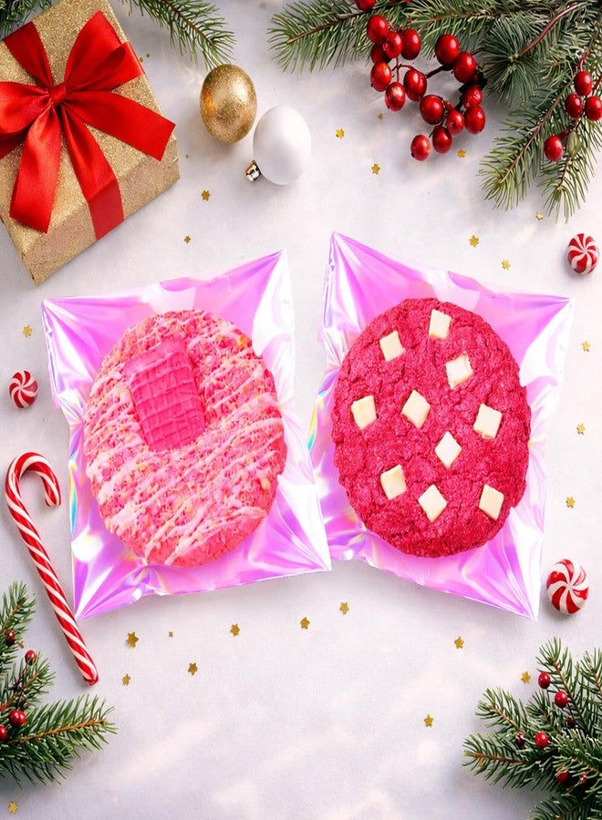 Cherodada 4x4 Inch Cookie Bags with Seals, Iridescent Self Adhesive Sealing Cellophane Brownie Wrappers Bags, Holographic Individual Treat Plastic Bags for Gift, Baking, Snack Packaging (100 Pcs) - Image 3