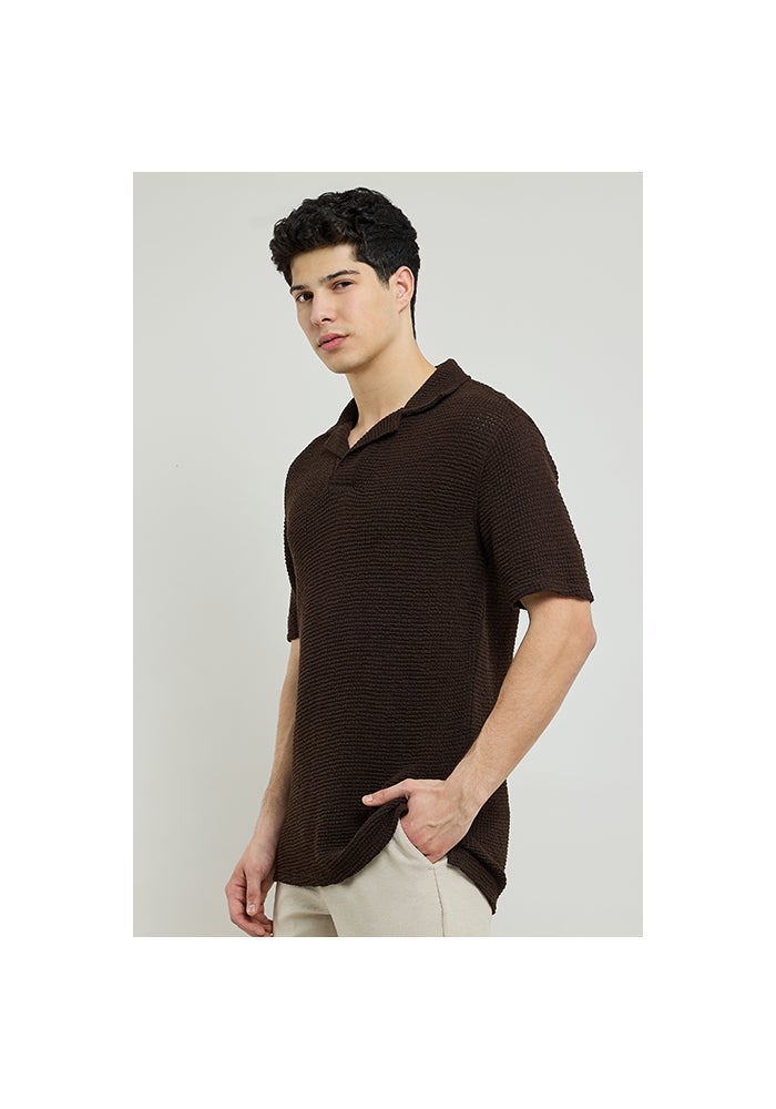 R&B Textured Polo T-Shirt with Short Sleeves - Image 3