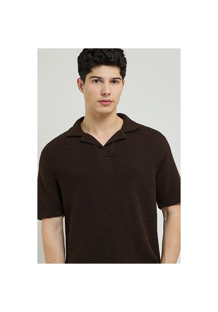R&B Textured Polo T-Shirt with Short Sleeves - Image 5