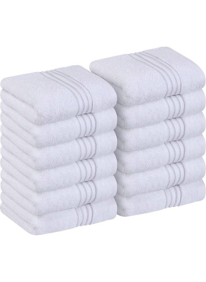 Utopia Towels 12 Pack Premium Wash Cloths Set, 12 by 12 Inches, 100% Cotton Ring Spun, Highly Absorbent and Soft Feel Washcloths for Bathroom, Spa, Gym, and Face, White - Image 1