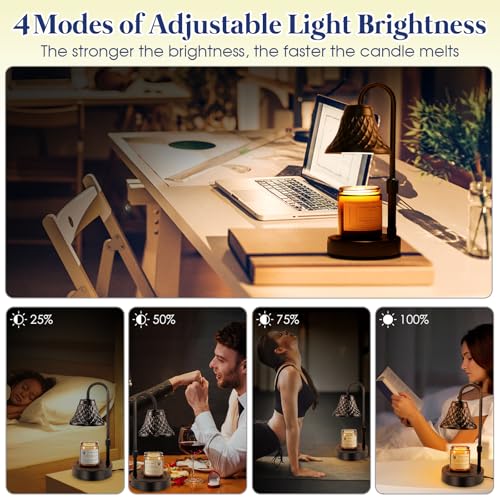 Banbanda Adjustable Candle Warmer Lamp with Timer: Birthday Gifts for Women fits All Candle Jar Home Decor - Wax Warmer for Scented Wax Gifts for Women - Image 4