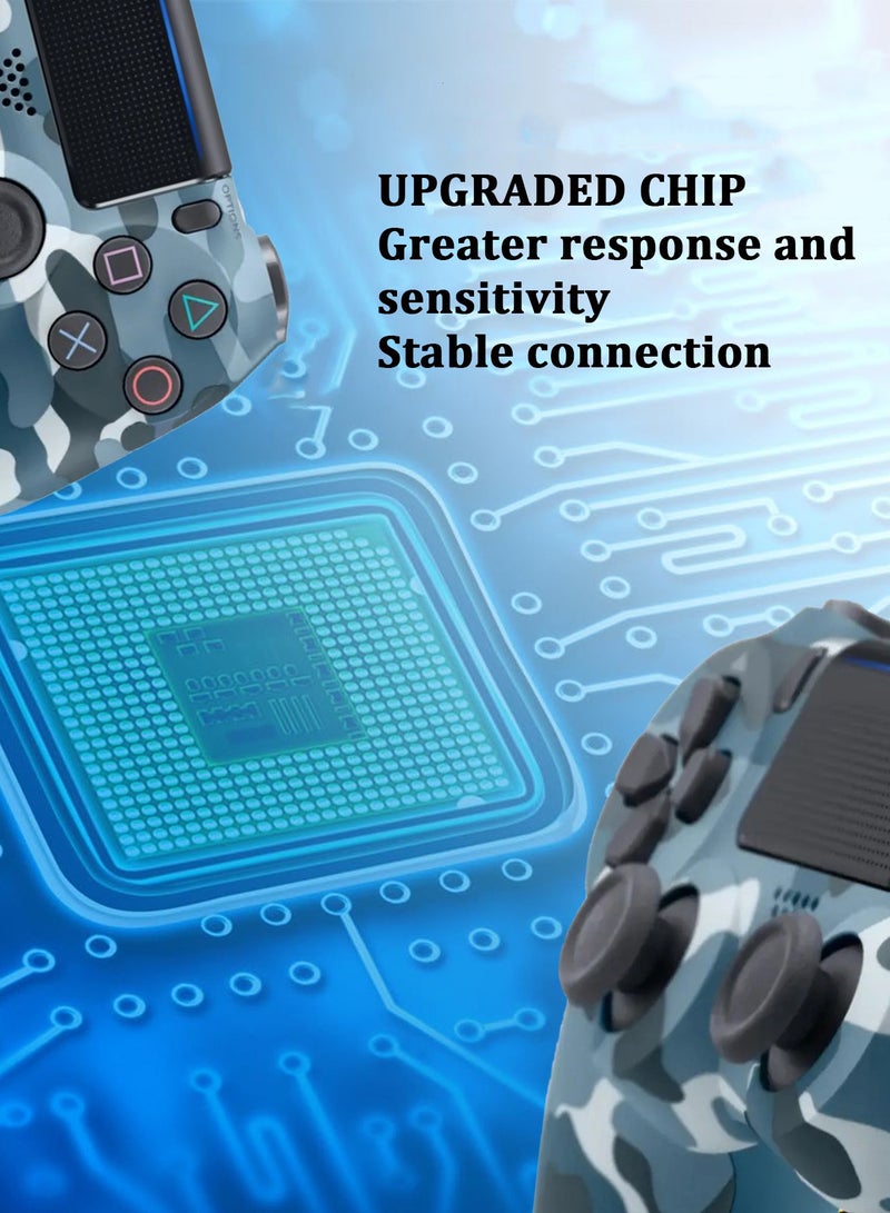 سوني كوبوريشن وحدة تحكم لاسلكية DualShock 4 لجهاز PlayStation 4، لوحة ألعاب عالية الأداء مزودة بتقنية البلوتوث مع محرك مزدوج - لون أزرق مموه - Image 4