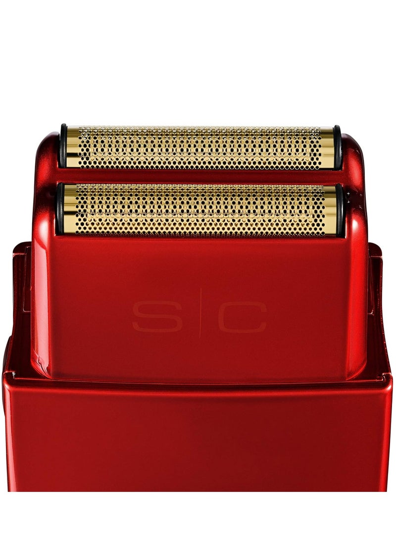 StyleCraft Prodigy Professional Cordless Hypoallergenic Gold Foil Shaver with Cap, Matte Metallic Red - Image 5