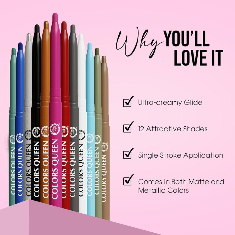 COLORS QUEEN COLORS QUEEN Extreme Color Kajal  02 True Red 04G  Smooth One Stroke Application Ultra Creamy Texture  Non Transfer Smudge Proof Water Proof Kajal  For Women Last Up To 16 Hrs - Image 4