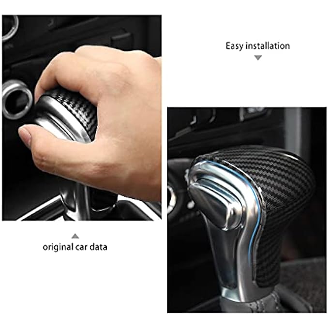 ريحني غطاء مقبض ناقل الحركة بأسلوب رياضي لغطاء رأس ناقل الحركة وملصق لأودي A4 A5 A6 S6 A7 S7 Q5 Q7 ABS مع نمط ألياف الكربون - Image 3