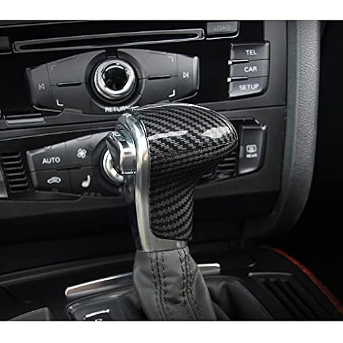 ريحني غطاء مقبض ناقل الحركة بأسلوب رياضي لغطاء رأس ناقل الحركة وملصق لأودي A4 A5 A6 S6 A7 S7 Q5 Q7 ABS مع نمط ألياف الكربون - Image 5