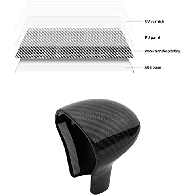 ريحني غطاء مقبض ناقل الحركة بأسلوب رياضي لغطاء رأس ناقل الحركة وملصق لأودي A4 A5 A6 S6 A7 S7 Q5 Q7 ABS مع نمط ألياف الكربون - Image 2