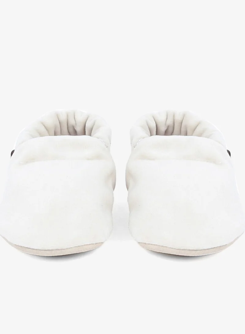 Yoyo Junior Cream White Velvet Moccasins