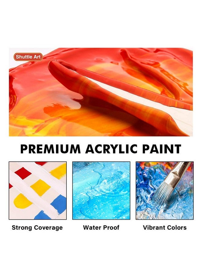 Shuttle Art Acrylic Paint 18 Colors Acrylic Paint Pouches (120Ml/4.06Oz) Artist Grade Acrylic Paint Set Rich Pigments Nontoxic For Artists Beginners And Kids On Rocks Crafts Canvas Wood Ceramic  - Image 4