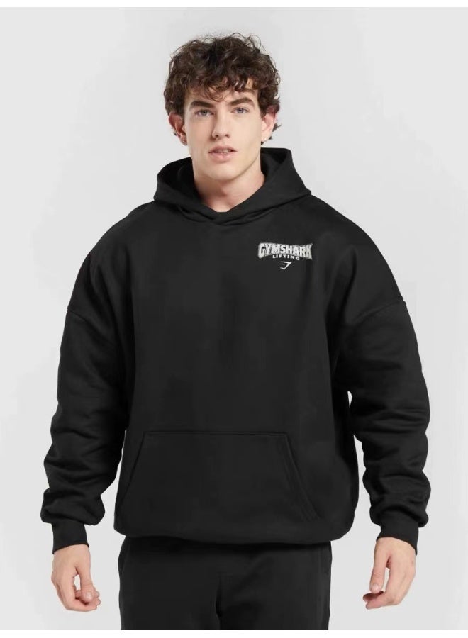 جيمشارك هودي واسع بأكمام طويلة بغطاء رأس، رياضي، تصميم أوروبي أمريكي، مناسب للتمارين الرياضية - Image 2