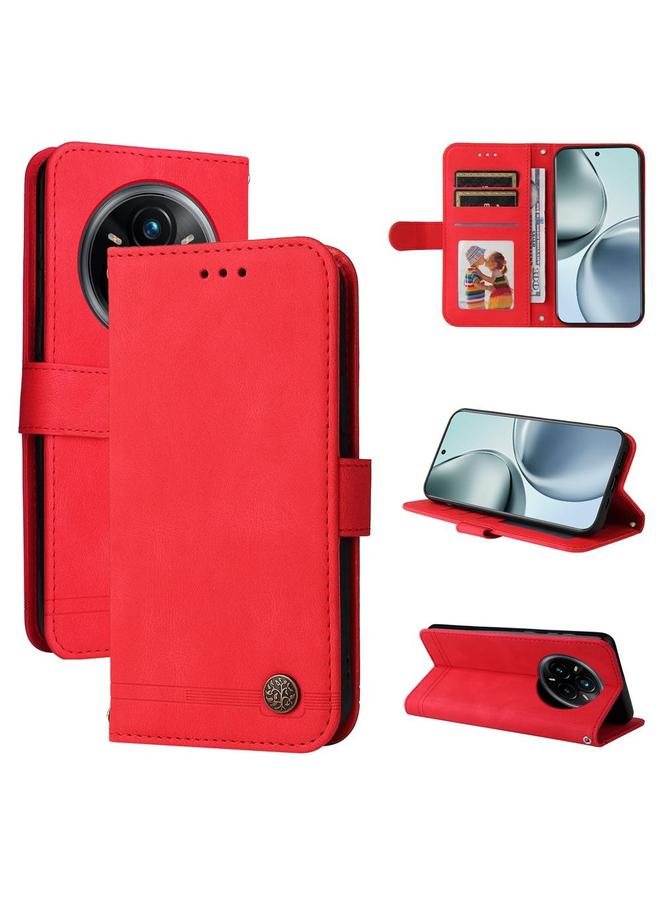 اس-توب جراب هاتف Realme 14 Pro+ Global Skin Feel Life Tree Metal Button Leather - Image 1