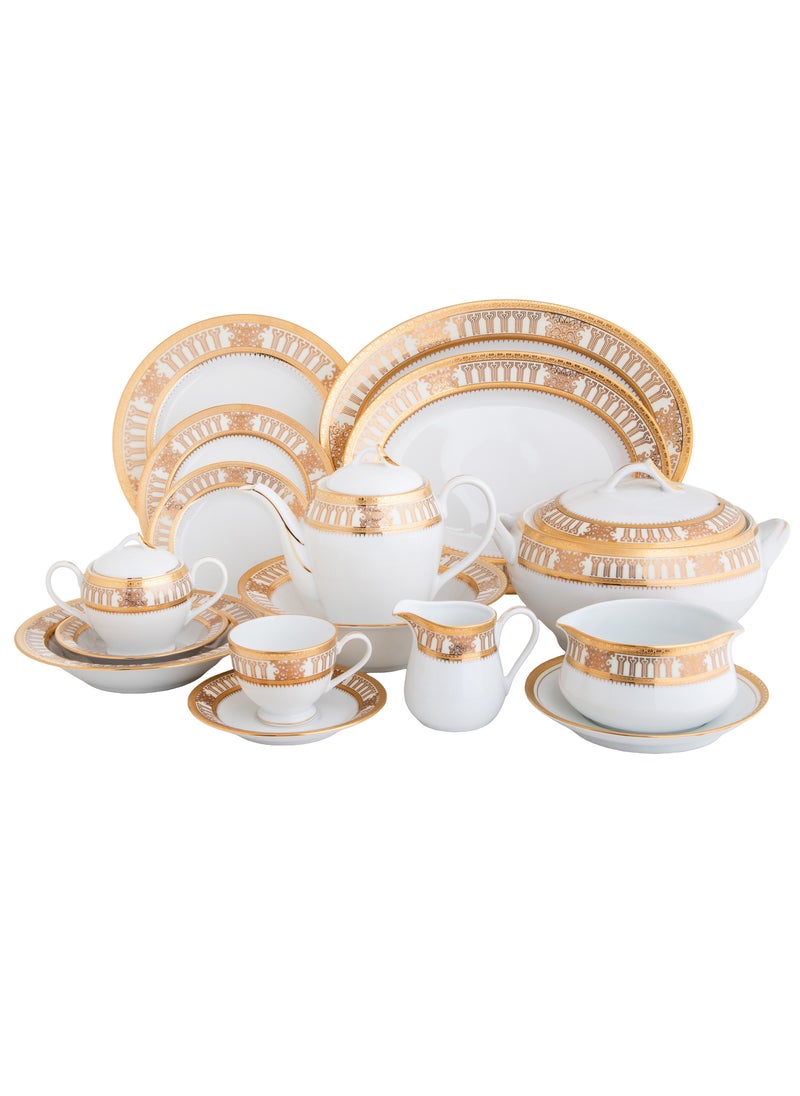 Hic Yamasen Japanese Gold Plated Porcelain Dinner Set 95 Pieces  - Image 1