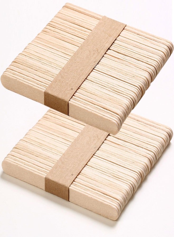 Borogo 100 Pcs Craft Sticks Ice Cream Sticks, Borogo 4.5inchs Sticks Natural Wood Popsicle Craft Sticks Treat Sticks Ice Pop Sticks for DIY Crafts - Image 2