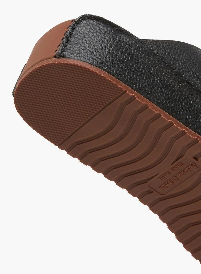 DUCHINI BLACK Men Textured Leather Arabic Sandals Ramadan Collections for Men | Best Price UAE