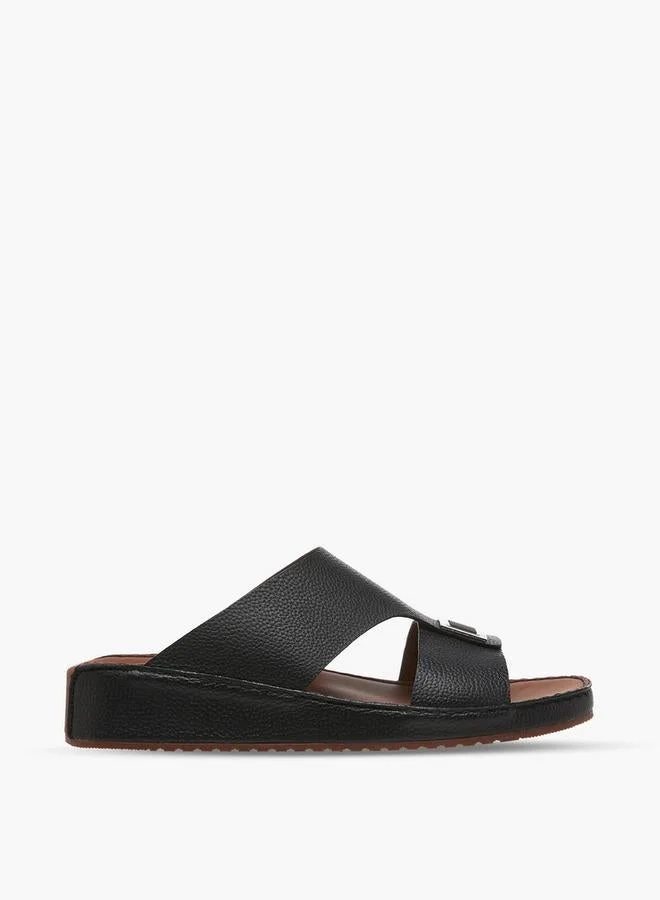 DUCHINI Men Textured Leather Arabic Sandals Ramadan Collections
