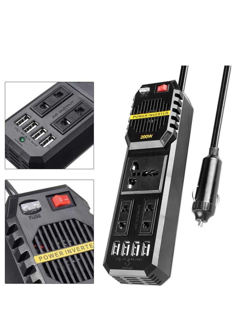 200W Car Inverter 12V to 220Volt DC to AC Converter 4 USB 3.1A Charger Wave Auto Adapter Voltage Transformer 12V - Image 2