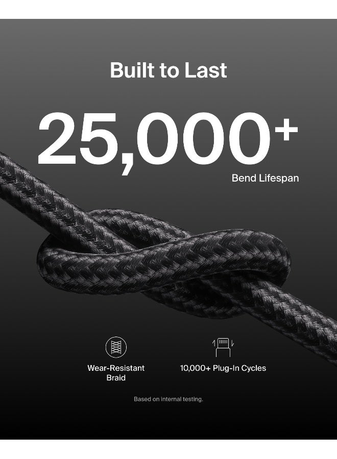belkin 2-Pack Braided USB-C Cable with Lightning Connector 5ft - Soft, Flexible Fast-Charging Cable, Lightning Charger Cord for iPhone 14 & Earlier Series, iPad 9th Gen, & AirPods - Black black - Image 3