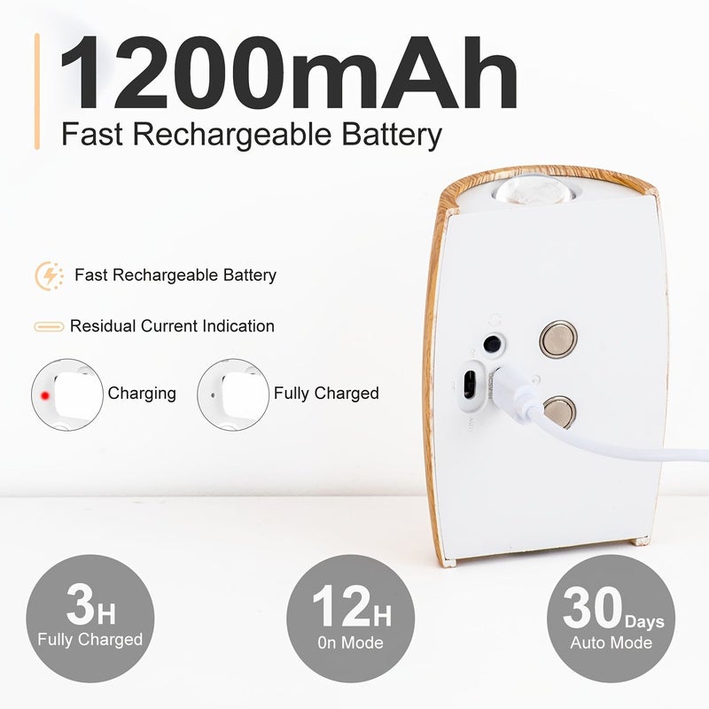 والون نات وود غرين سمارت LED وول لايت مع حساس حركة USB قابل للشحن ضوء ليلي تلقائي - Image 4