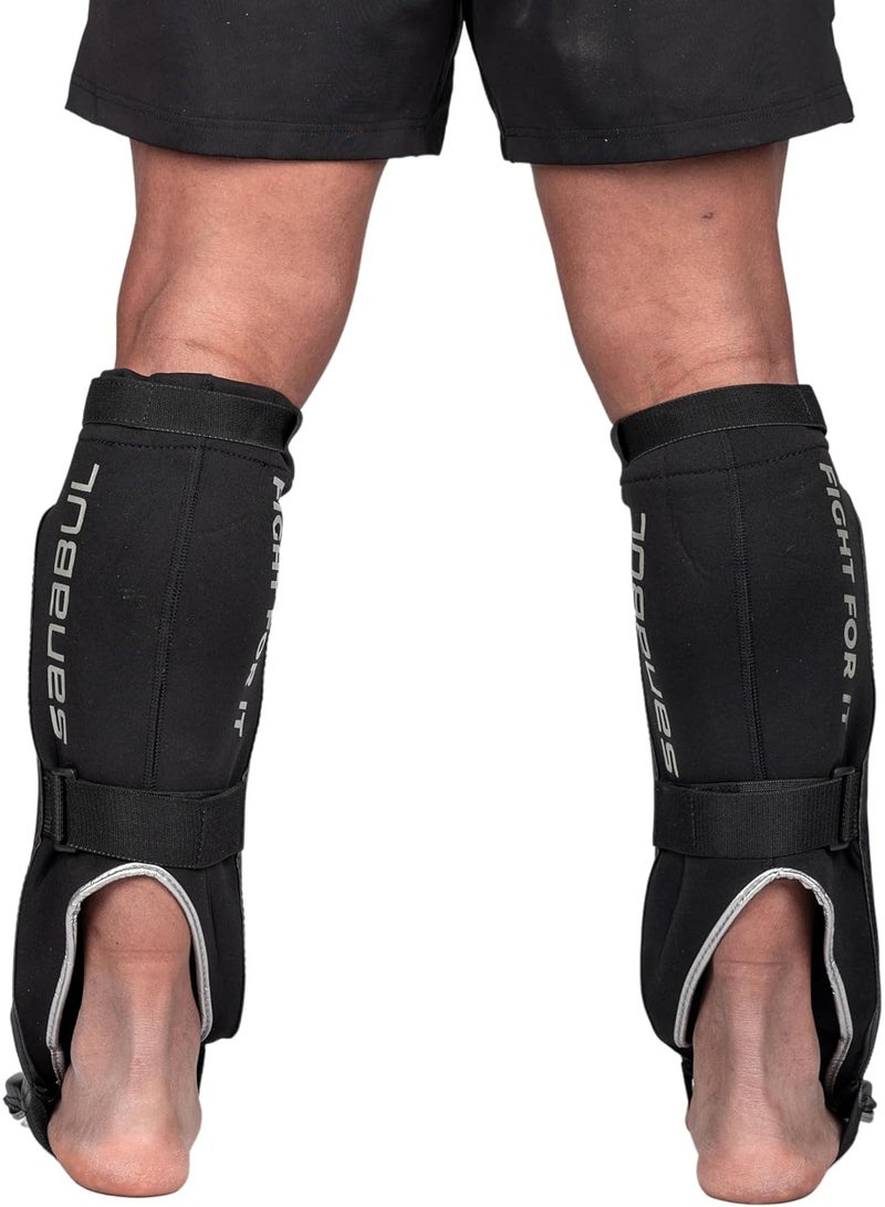 Sanabul Essential Kickboxing Shin Guards – Pro-Tested, Versatile MMA, Muay Thai & Kickboxing Shin Pads, Metallic Silver L/XL - Image 2