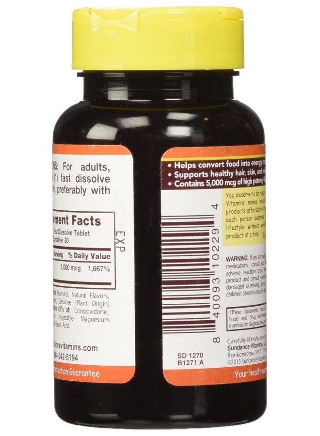 Sundance Biotin 5000 Mcg Tablets 30 Count - Image 4