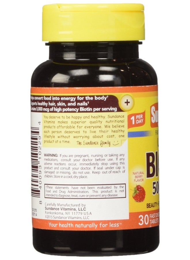 Sundance Biotin 5000 Mcg Tablets 30 Count - Image 5