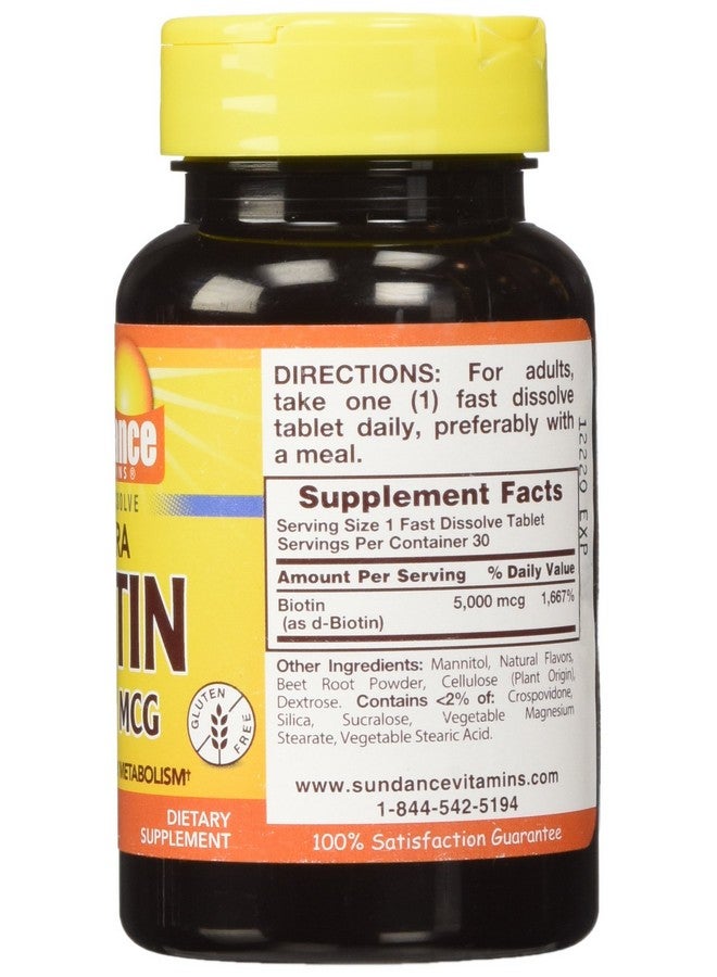Sundance Biotin 5000 Mcg Tablets 30 Count - Image 3