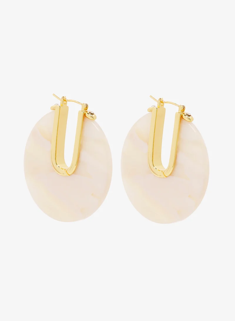 Ginger Resin Detail Hoop Earrings