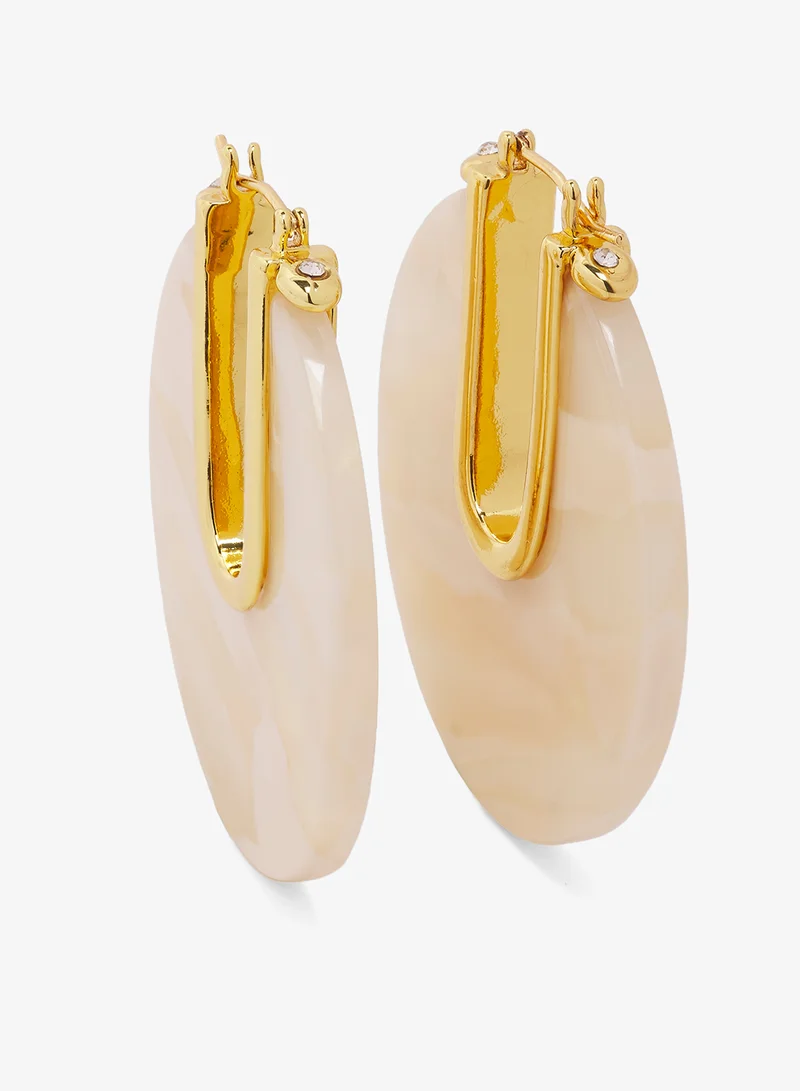 Ginger Resin Detail Hoop Earrings