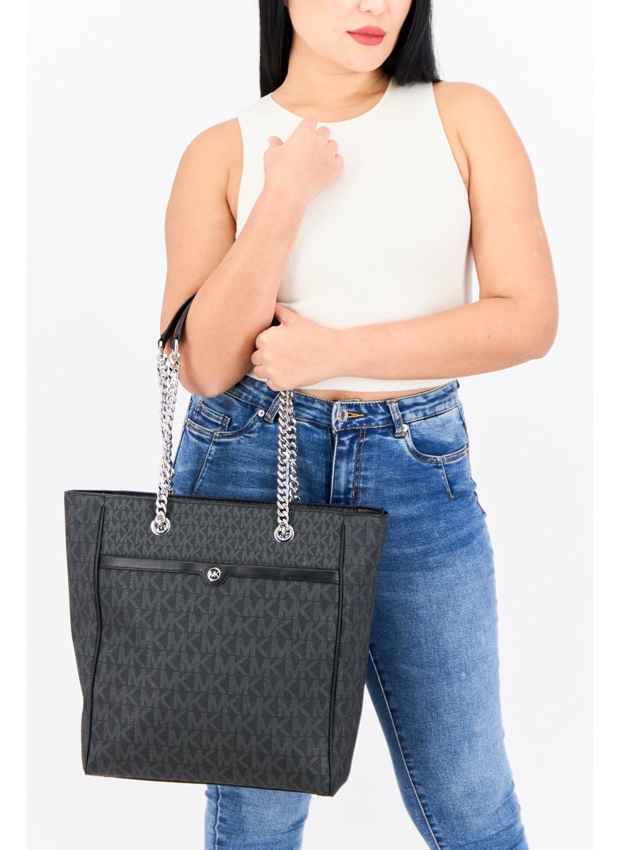 Michael Kors Women Brand Logo Tote Bag 34 H x 30 L x 8 W cm, Black  - Image 2