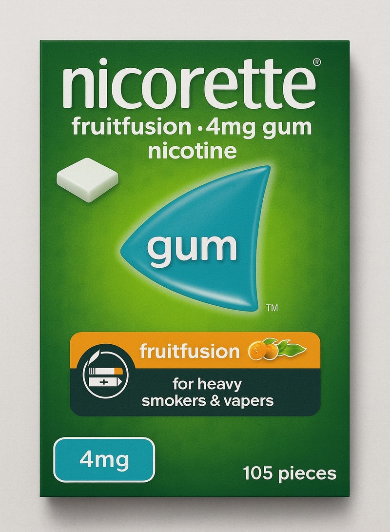 nicorette Fruitfusion 4 Mg Gum Nicotine 105 Pieces - Image 1