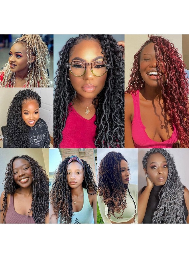 دورساني شعر كروشيه Goddess Locs بطول 10 بوصات، 7 عبوات من شعر كروشيه Boho Faux Locs للنساء ذوات البشرة السوداء، خصلات كروشيه ملفوفة مسبقًا بأطراف مجعدة (#1B) - Image 5