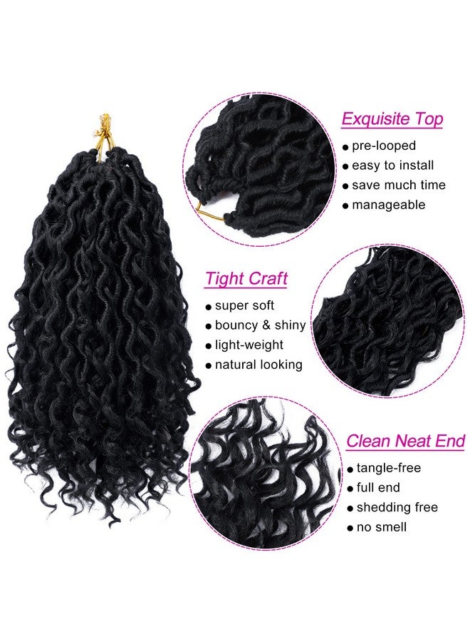 دورساني شعر كروشيه Goddess Locs بطول 10 بوصات، 7 عبوات من شعر كروشيه Boho Faux Locs للنساء ذوات البشرة السوداء، خصلات كروشيه ملفوفة مسبقًا بأطراف مجعدة (#1B) - Image 4