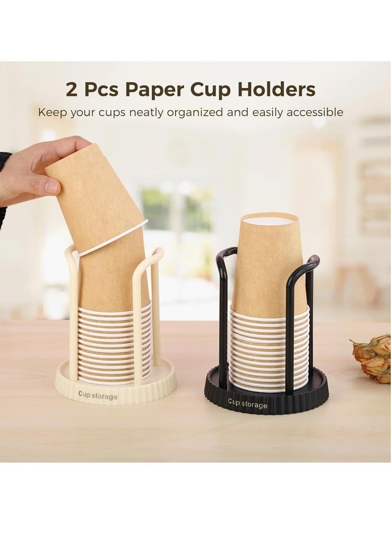 Arabest Paper Cup Holder, Disposable Cup And Lid Holder Organizer, Coffee Cup Dispenser For Counter, Organizer Station for Coffee Milk Tea Shop Restaurant Office Bathroom - Image 3
