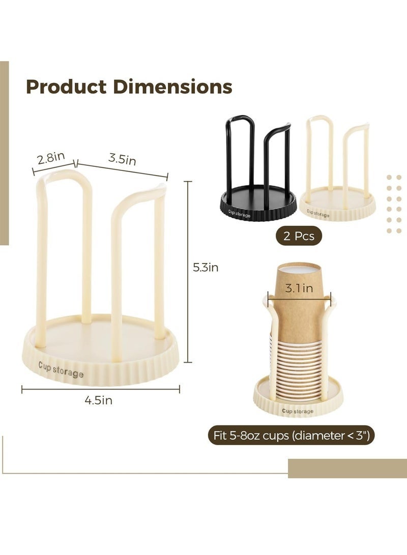 Arabest Paper Cup Holder, Disposable Cup And Lid Holder Organizer, Coffee Cup Dispenser For Counter, Organizer Station for Coffee Milk Tea Shop Restaurant Office Bathroom - Image 2