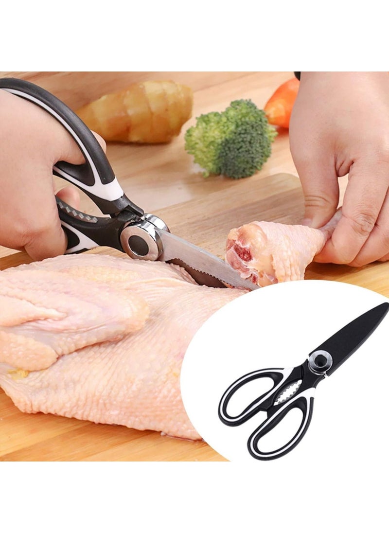 Sheathed Kitchen Scissors Multi-Purpose Meat Fish Chicken Pastry Vegetable Cutting Scissors Food Scissors 21 cm
